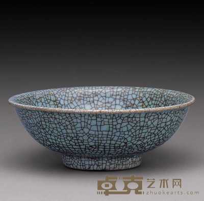 清雍正 哥窑大碗 口径26.2cm